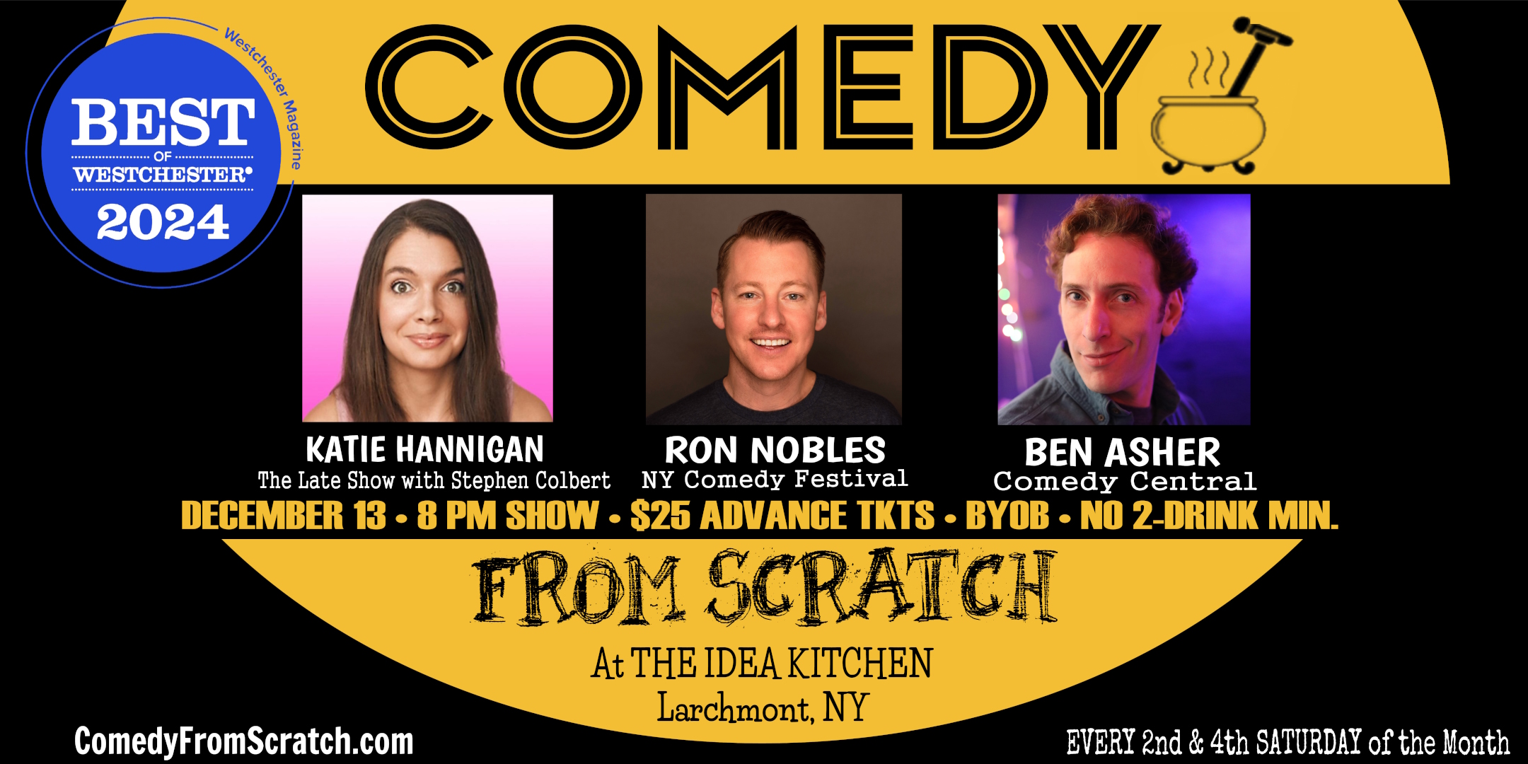 Katie Hannigan and Ron Nobles Comedy Show Flyer
